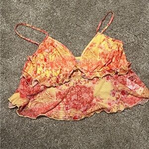 Floral Ruffle Crop Top